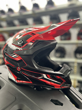 Шлем кроссовый HETOSHI AD3-12 цв. Черно-красный  р. L