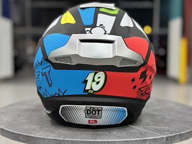 Шлем кроссовый HETOSHI XD1-3 цв. Черно-бело-красно-голубой F 7  р. XL  