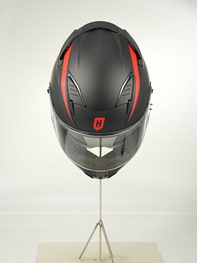 Шлем интеграл HETOSHI FF938 double visor Цв.Черно-красный Матовый р.L