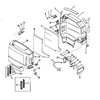 Капот и передняя крышка 2-Х ТАКТНОГО ПЛМ MERCURY 75 Серийный номер от 0B240451 до 0C221999