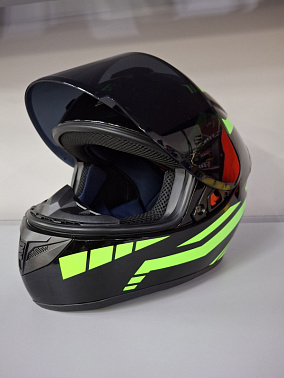 Шлем интеграл HETOSHI XD1-225 цв. Черно-зеленый  р. L