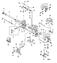 Зажимные Кронштейны, Manual Tilt 4-Х ТАКТНОГО ПЛМ MERCURY 15 Carb(2CYL) Серийный номер от 0R235949 и выше
