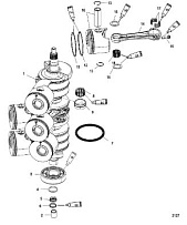 Коленвал, поршни и шатуны 2-Х ТАКТНОГО ПЛМ MERCURY 150 PRO XS L OPTIMAX Серийный номер от 1B690542 и выше