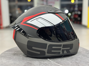 Шлем интеграл HETOSHI XD1-242 цв. Черно-серо-красный  р. XL