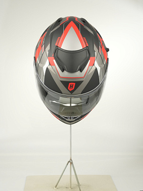 Шлем модуляр HETOSHI FF935 Shogun цв.Черно-серо-красный  Матовый  р.XXL