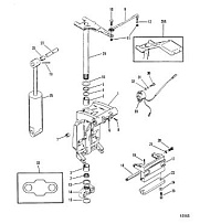 Поворотный кронштейн и рулевой рычаг 2-Х ТАКТНОГО ПЛМ MERCURY 75 Серийный номер от 9506481 до 9589038