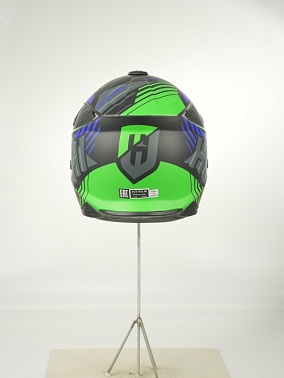 Шлем кроссовый HETOSHI OF836 EXOSS CROSS PRO MX289 цв.Черно-сине-зеленый Матовый р.M